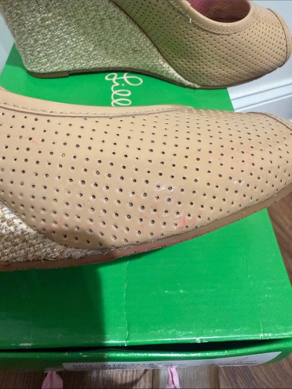 Lilly Pulitzer tan perforated